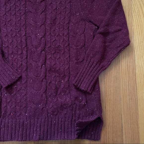 St. John’s Bay Burgundy Cable Knit Sweater - Picture 2 of 4